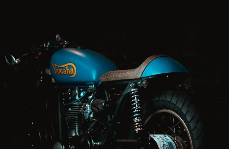 blue standard motorcycle